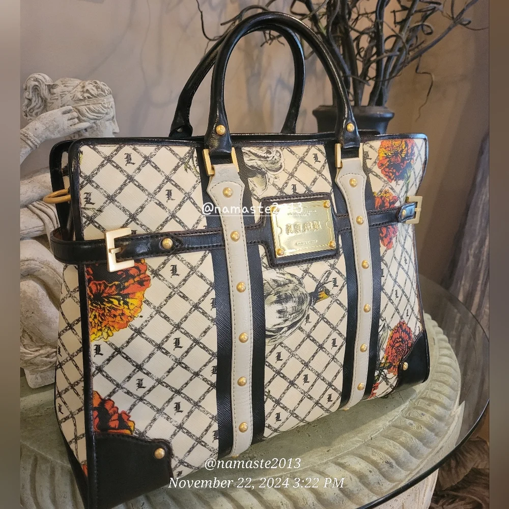 L.A.M.B. Gwen Stefani Marigold Satchel Designer Luxury Celebrity Leather #64 - Picture 3 of 16